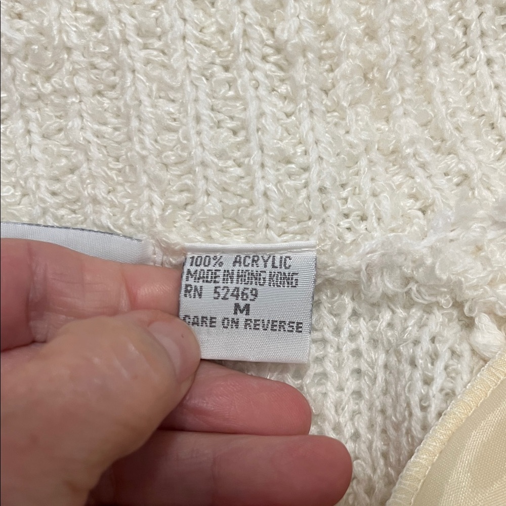 Cream Open-Front Women’s Cardigan Sweater - Picture 6 of 8